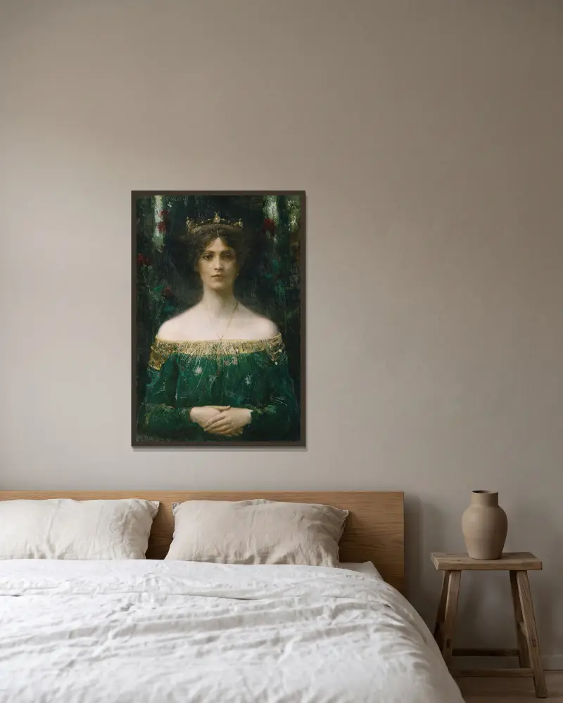 Die Tochter des Königs von Eduard Veith gerahmt an einer Wand
