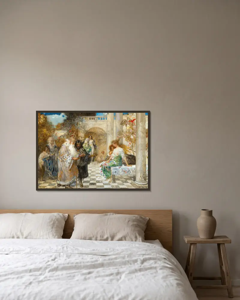 Umkehr zur Tugend av Eduard Veith inramad på en vägg