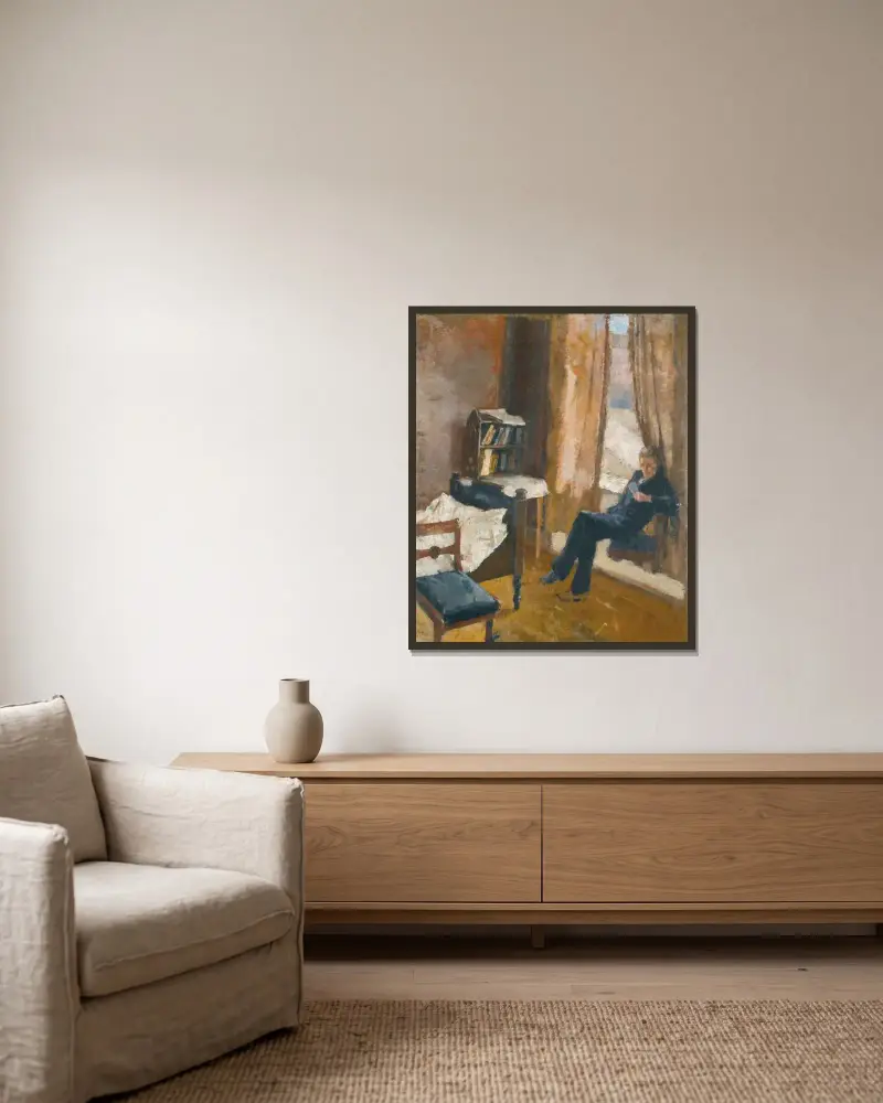 Andreas čte – Nr. 1, Edvard Munch v rámu na stěně