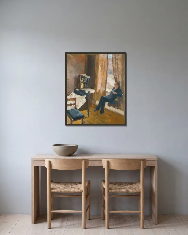 Andreas čte – Nr. 1, Edvard Munch v rámu na stěně