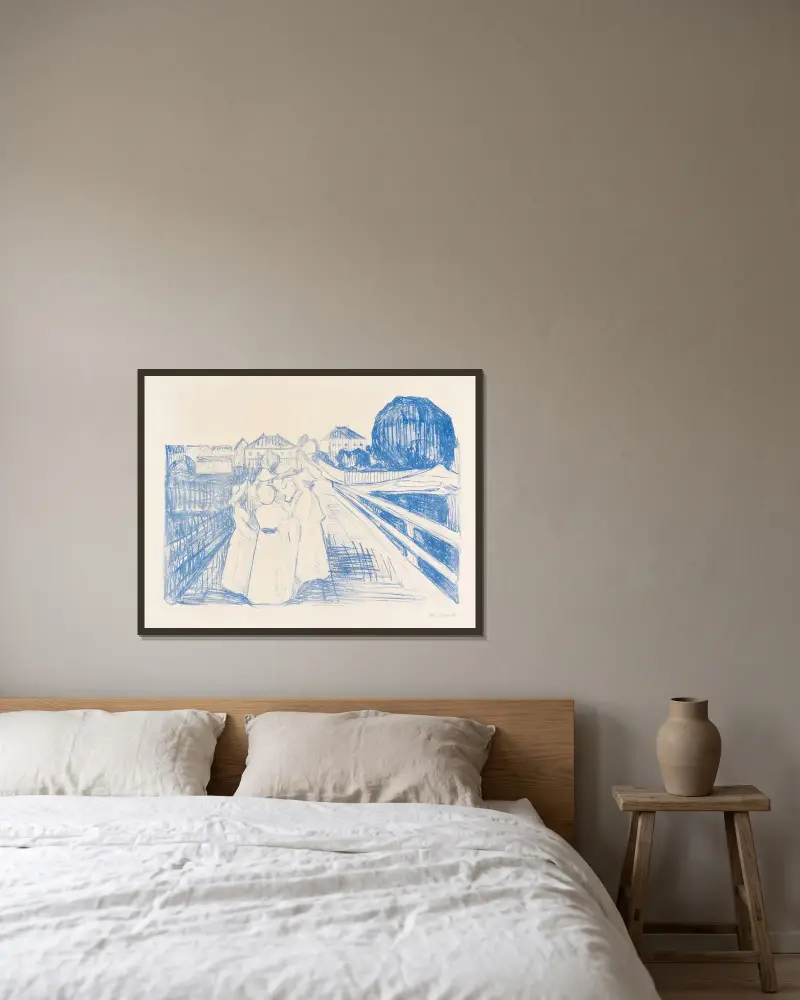 Na mostě, Edvard Munch v rámu na stěně