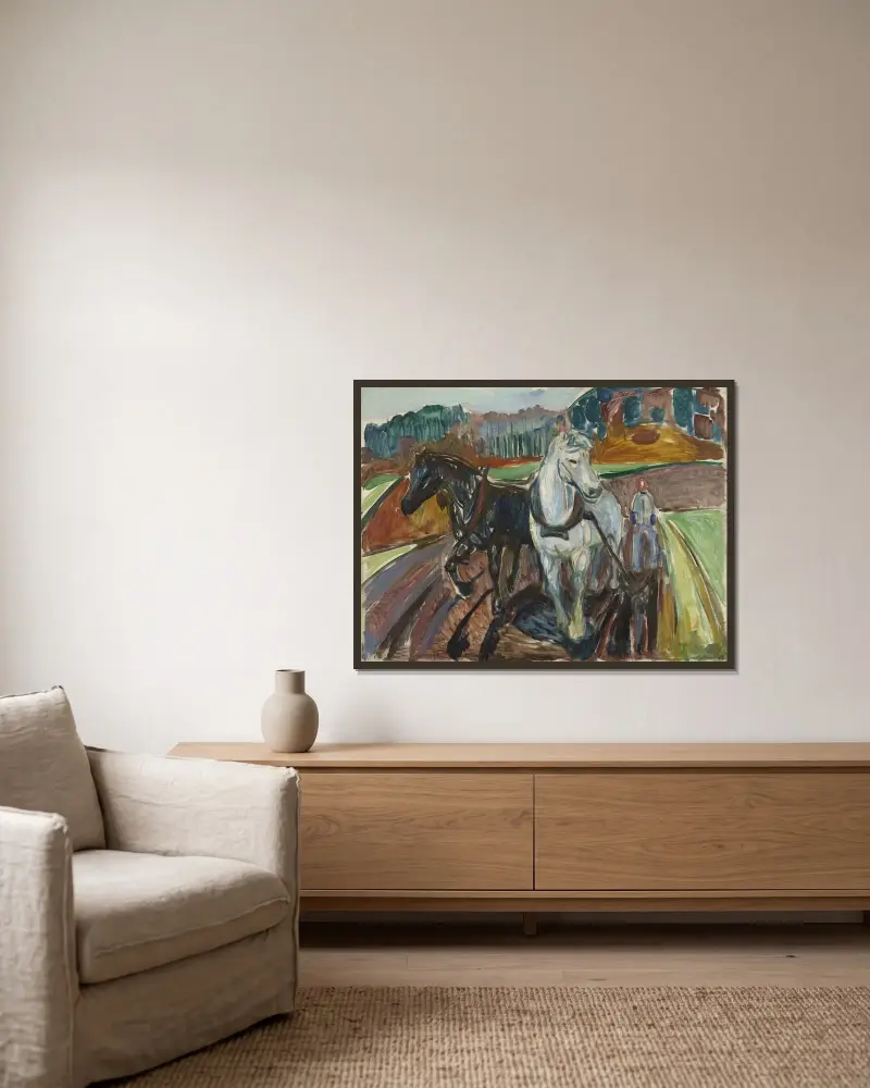Podzimní orba, Edvard Munch v rámu na stěně