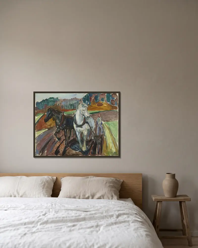 Podzimní orba, Edvard Munch v rámu na stěně