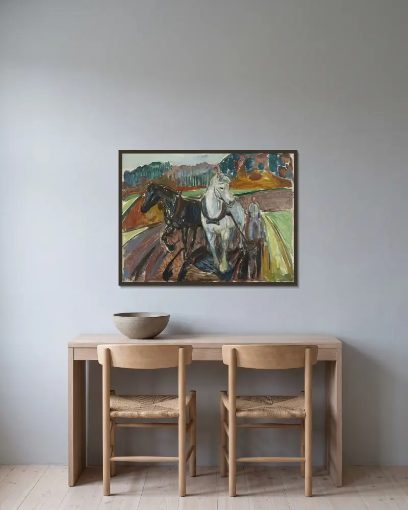 Podzimní orba, Edvard Munch v rámu na stěně
