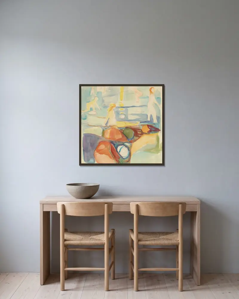 Kąpiące się kobiety, Åsgårdstrand, Edvard Munch w ramie na ścianie