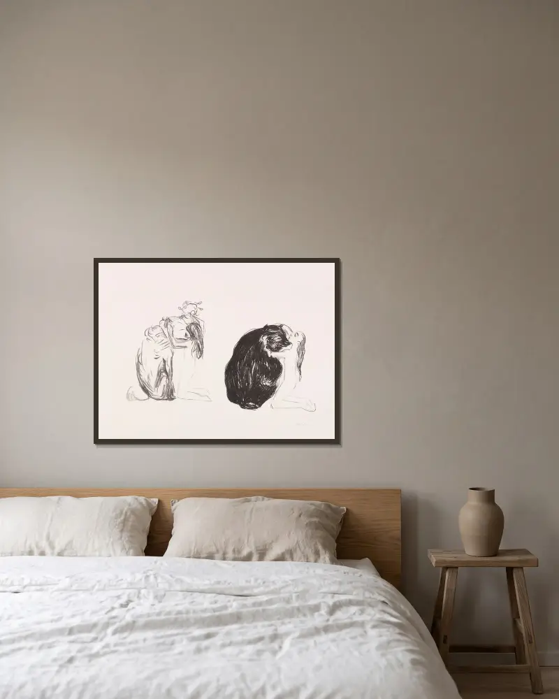 Medvěd (Der Bär), Edvard Munch v rámu na stěně
