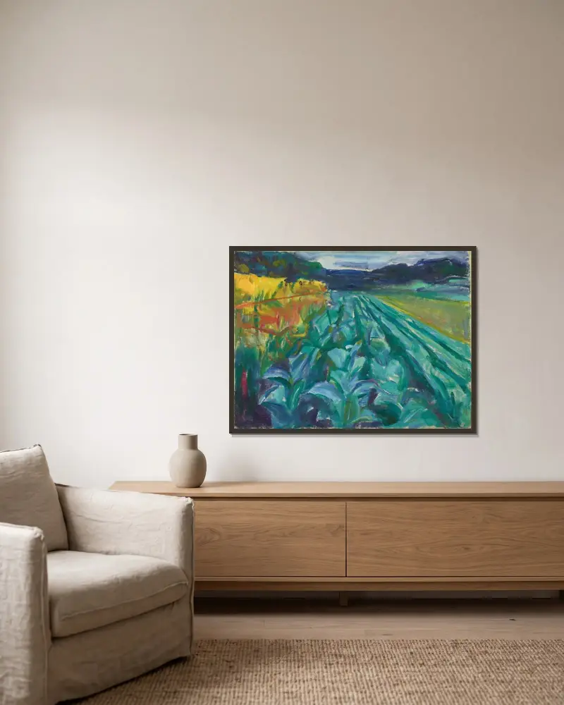 Pole kapusty, Edvard Munch w ramie na ścianie