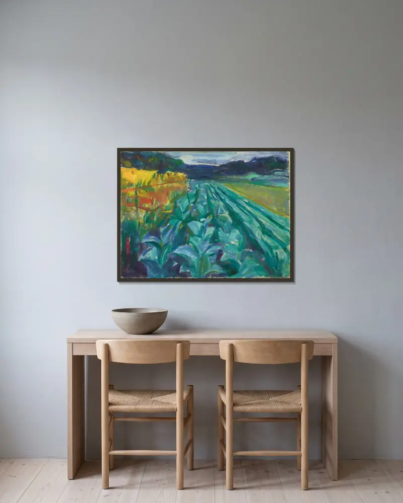 Pole kapusty, Edvard Munch w ramie na ścianie