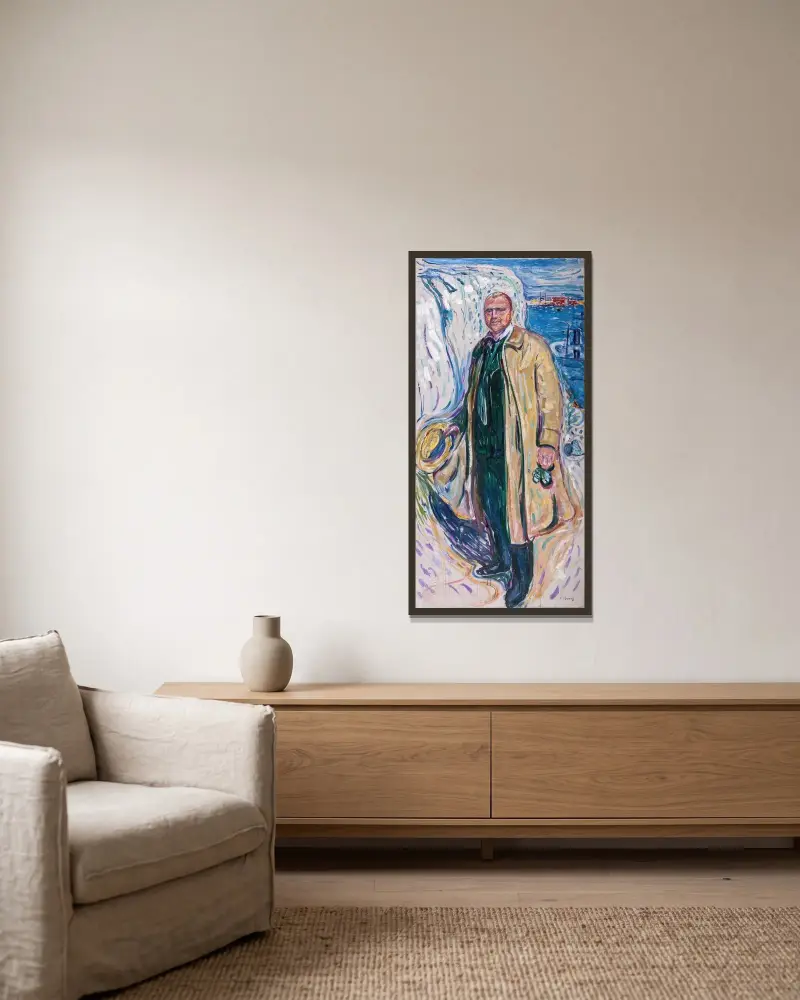 Christian Gierlöff, Autor von Edvard Munch gerahmt an einer Wand