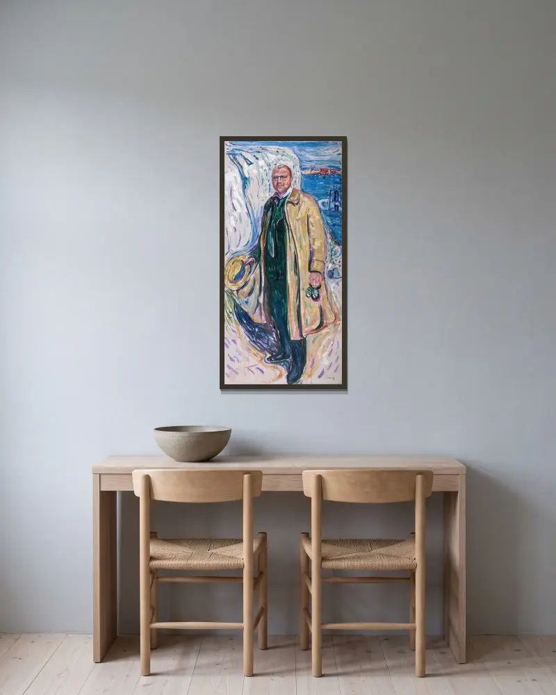 Christian Gierlöff, Autor von Edvard Munch gerahmt an einer Wand
