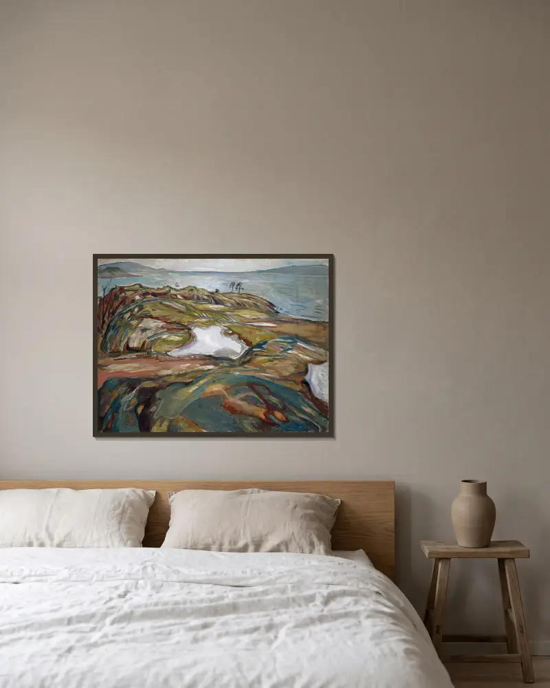 Pejzaż nadmorski, Edvard Munch w ramie na ścianie