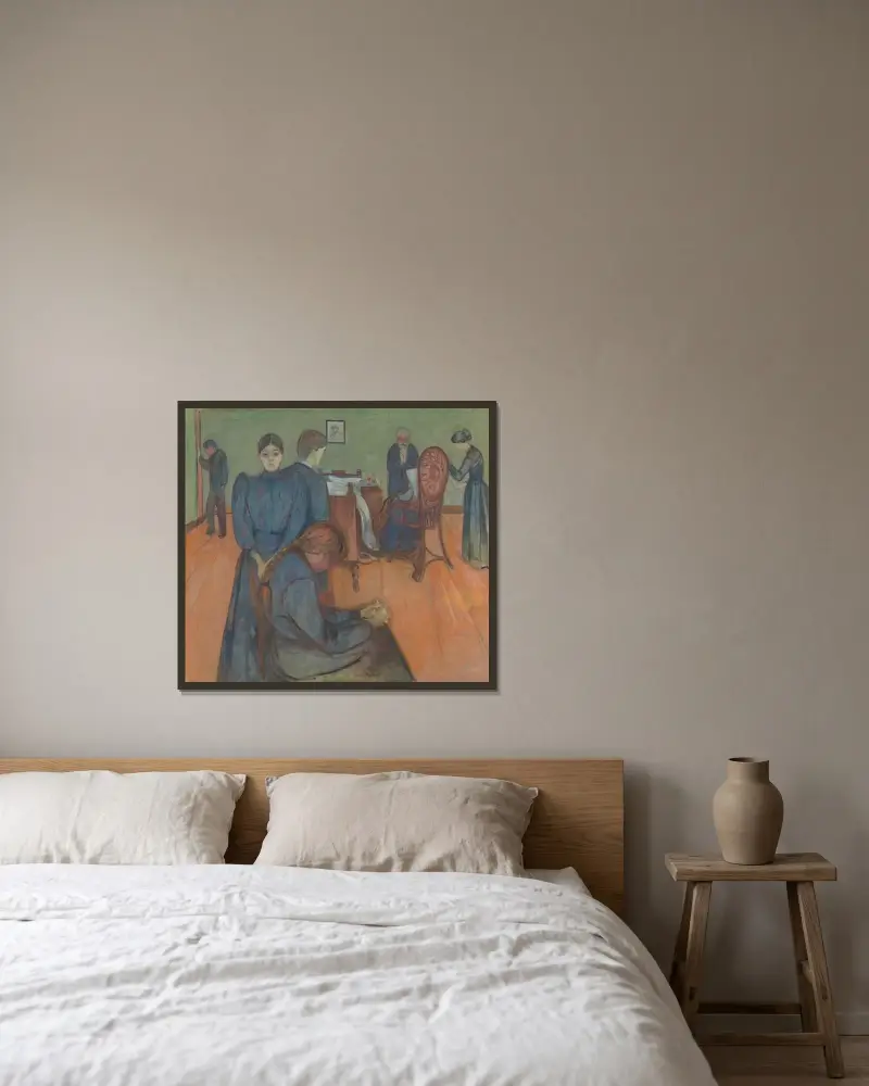 Śmierć w pokoju chorej, 1893, Edvard Munch w ramie na ścianie