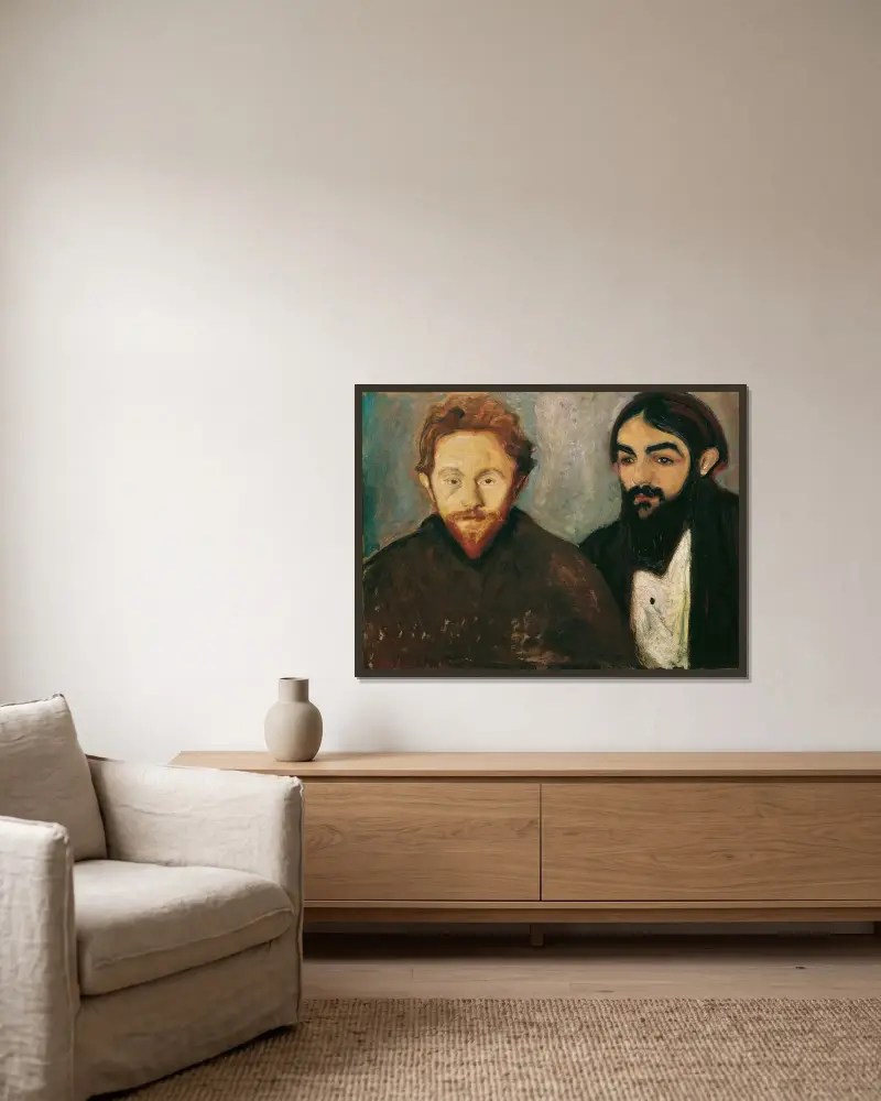 Der Maler Paul Herrmann und der Arzt Paul Contard av Edvard Munch inramad på en vägg
