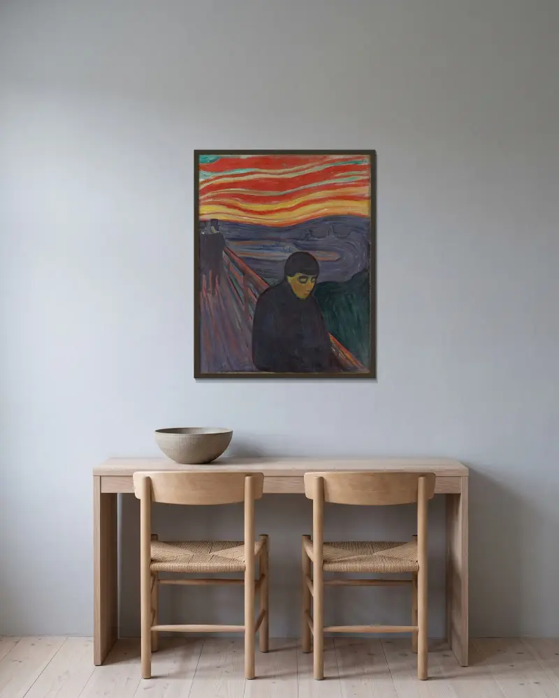 Zoufalství, 1894, Edvard Munch v rámu na stěně