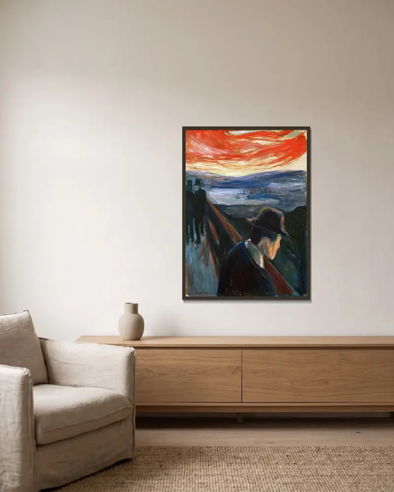 Zoufalství, 1892, Edvard Munch v rámu na stěně