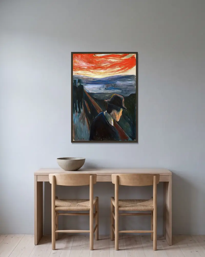 Zoufalství, 1892, Edvard Munch v rámu na stěně