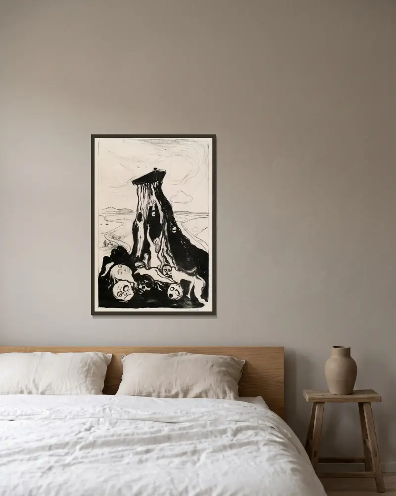 Pohřební pochod, Edvard Munch v rámu na stěně