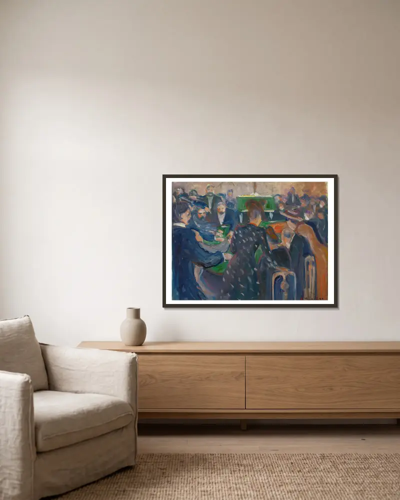 Hráči v Monte Carlu, Edvard Munch v rámu na stěně