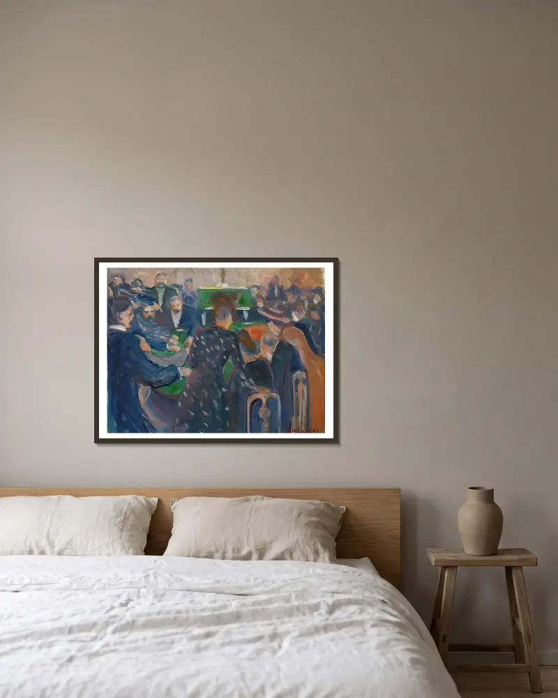 Hráči v Monte Carlu, Edvard Munch v rámu na stěně