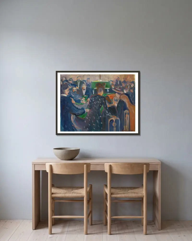 Hráči v Monte Carlu, Edvard Munch v rámu na stěně