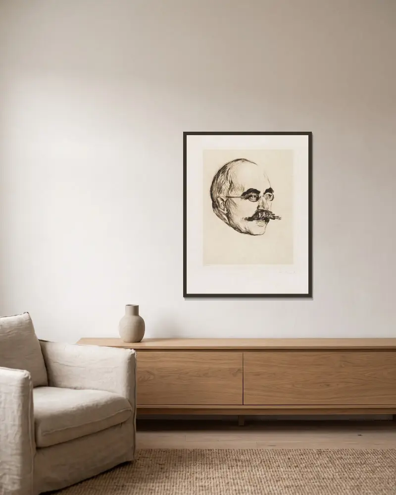 Gustav Schiefler von Edvard Munch gerahmt an einer Wand