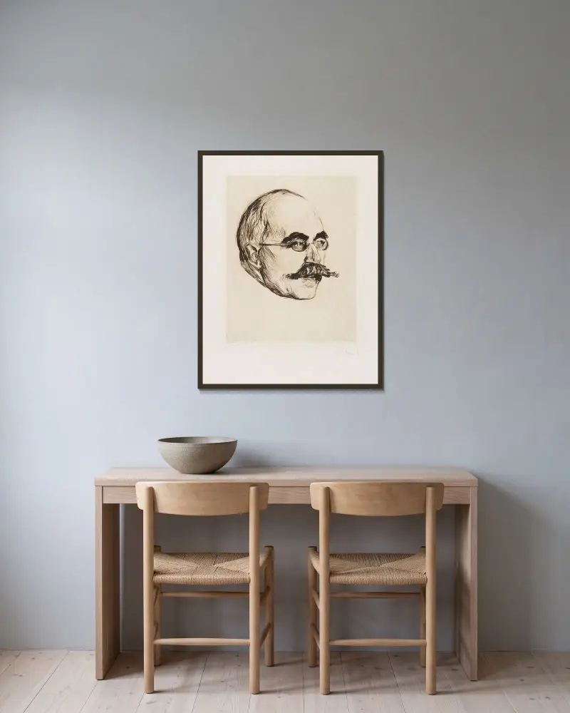 Gustav Schiefler von Edvard Munch gerahmt an einer Wand