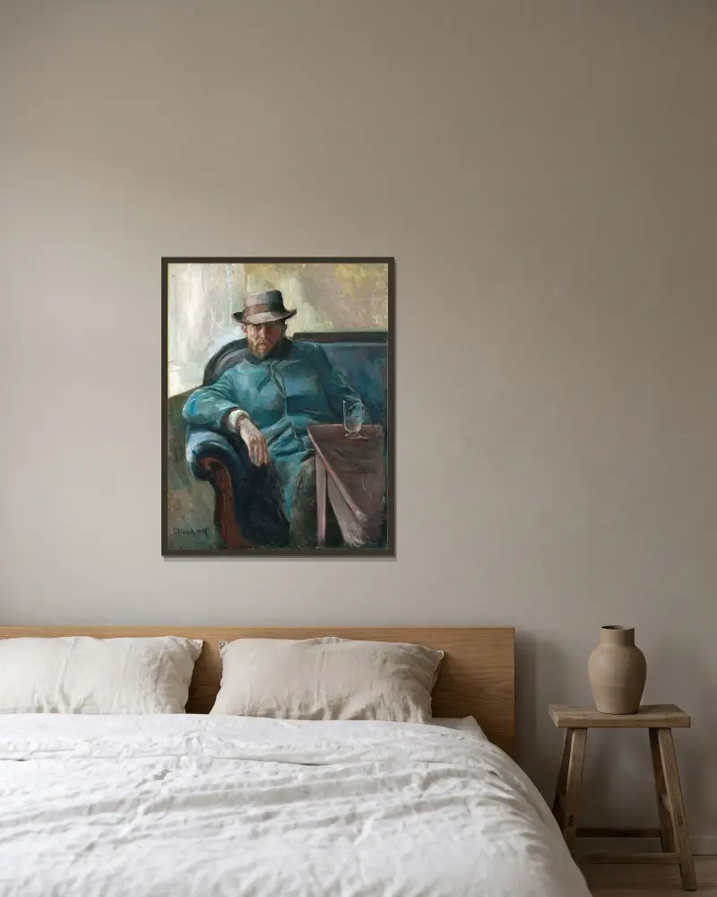 Hans Jæger, Edvard Munch v rámu na stěně