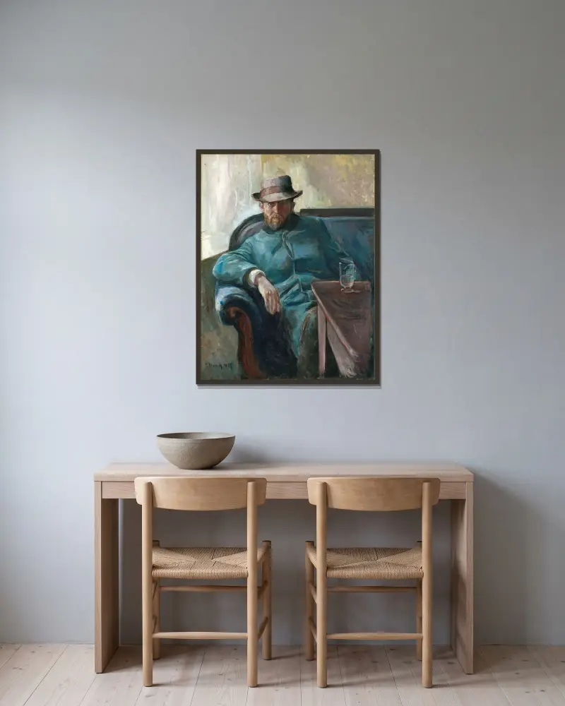 Hans Jæger, Edvard Munch v rámu na stěně