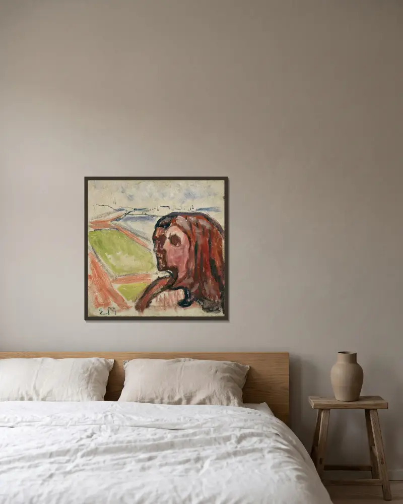 Głowa przy głowie w krajobrazie, Edvard Munch w ramie na ścianie