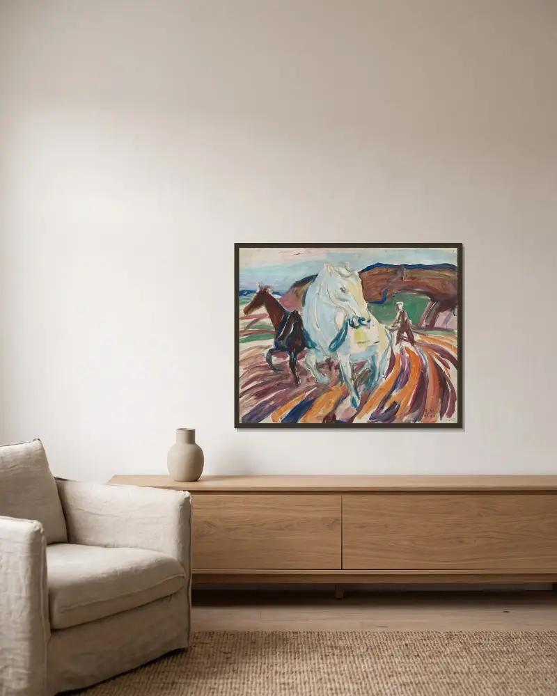 Konie orzące, Edvard Munch w ramie na ścianie