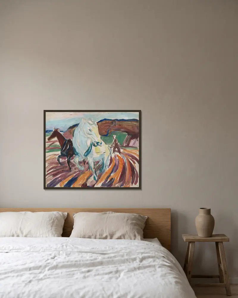 Konie orzące, Edvard Munch w ramie na ścianie