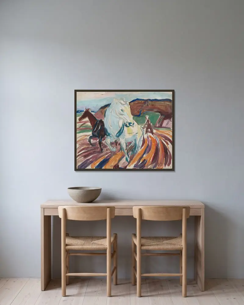Konie orzące, Edvard Munch w ramie na ścianie