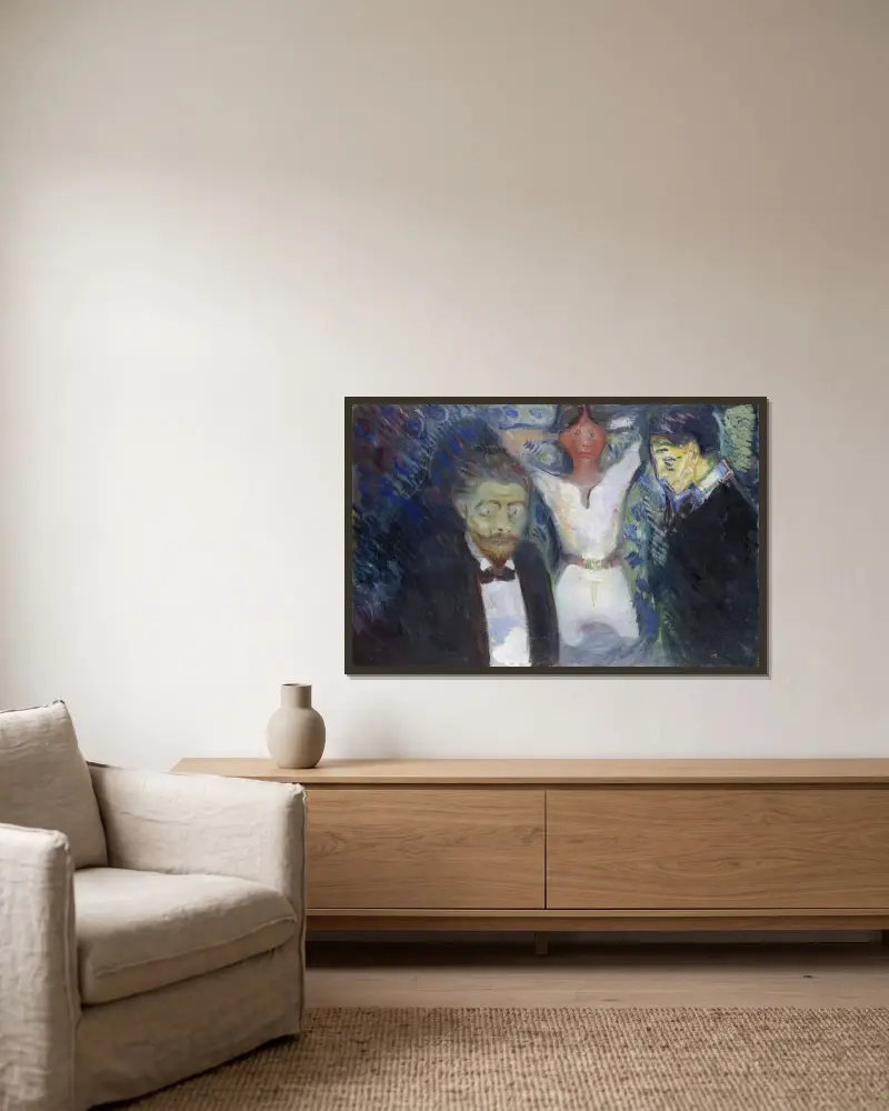 Žárlivost, Edvard Munch v rámu na stěně
