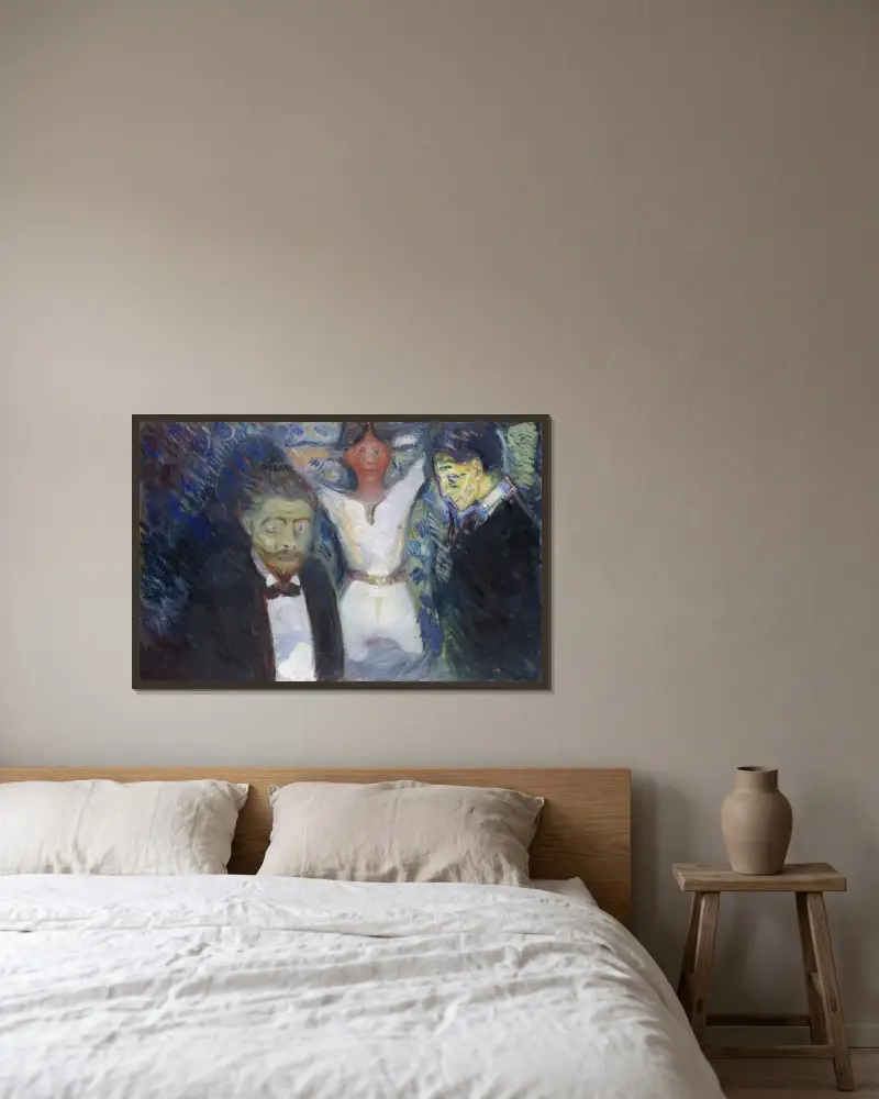 Žárlivost, Edvard Munch v rámu na stěně