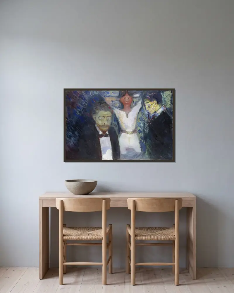 Žárlivost, Edvard Munch v rámu na stěně