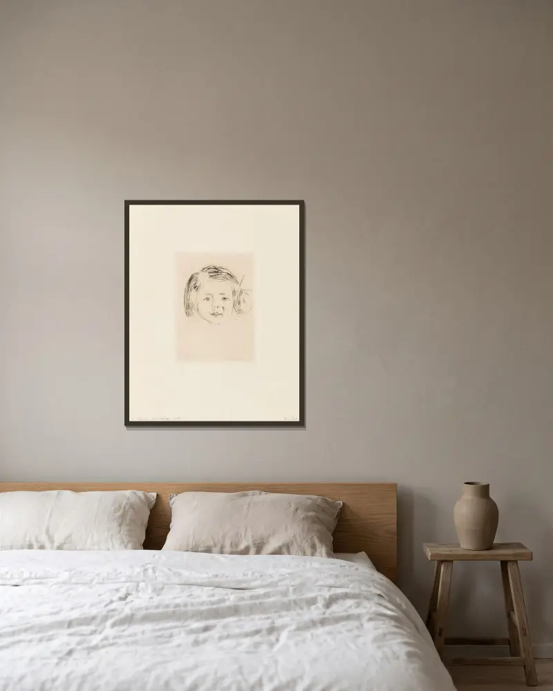 Głowa dziecka; córka Herberta Eschego, Edvard Munch w ramie na ścianie