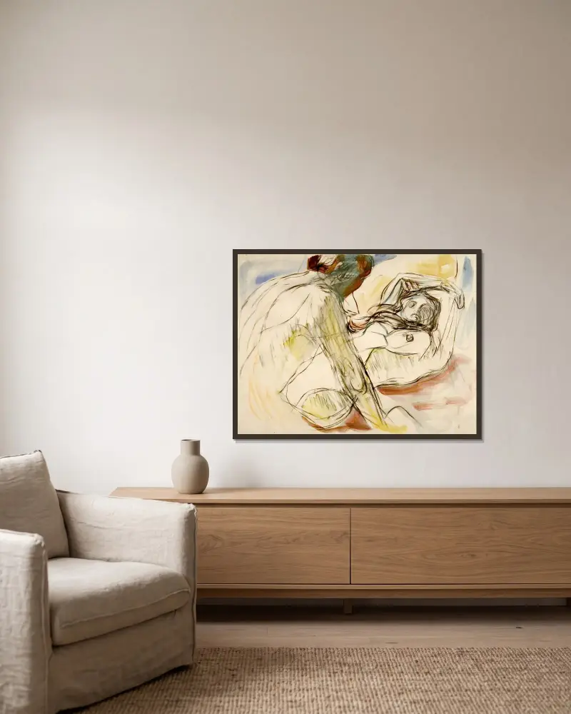 Muž a žena, Edvard Munch v rámu na stěně