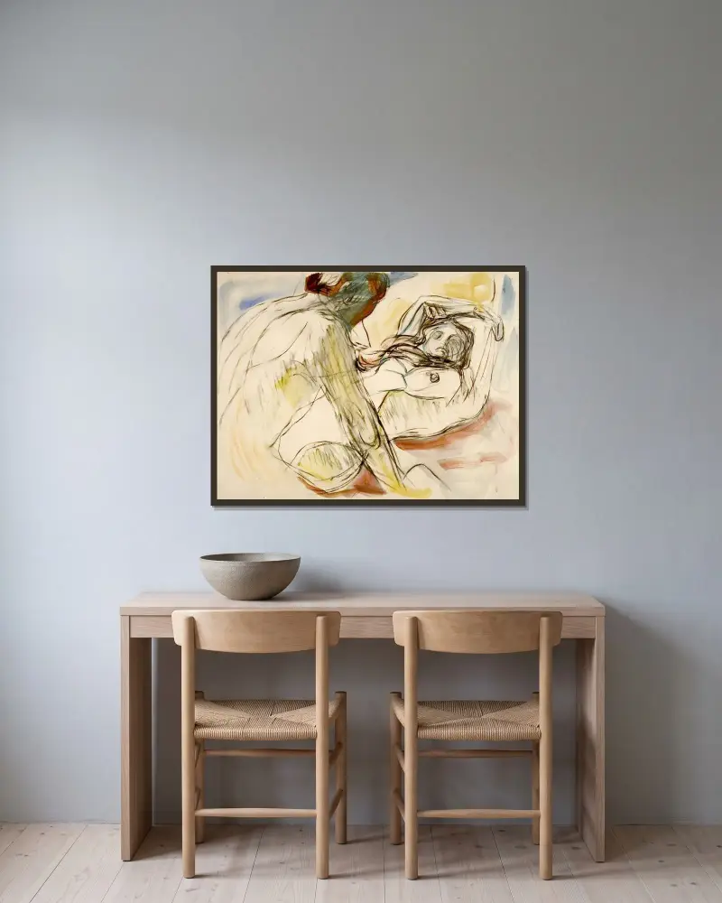 Muž a žena, Edvard Munch v rámu na stěně
