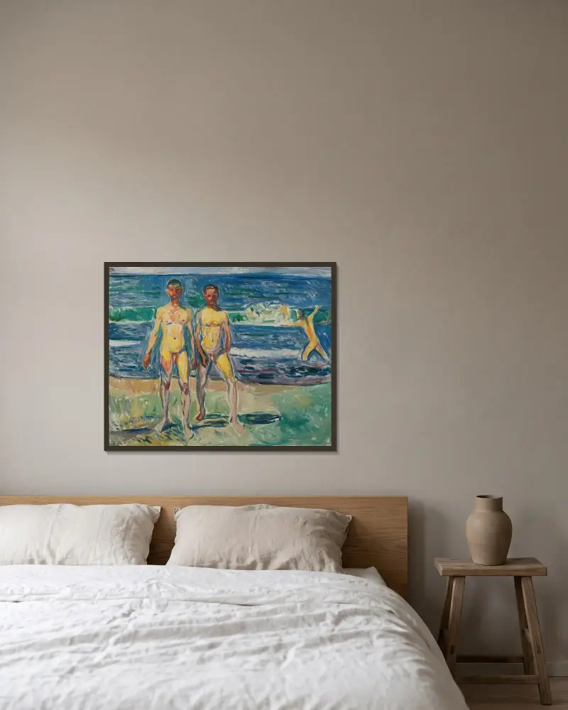 Muži u moře, Edvard Munch v rámu na stěně