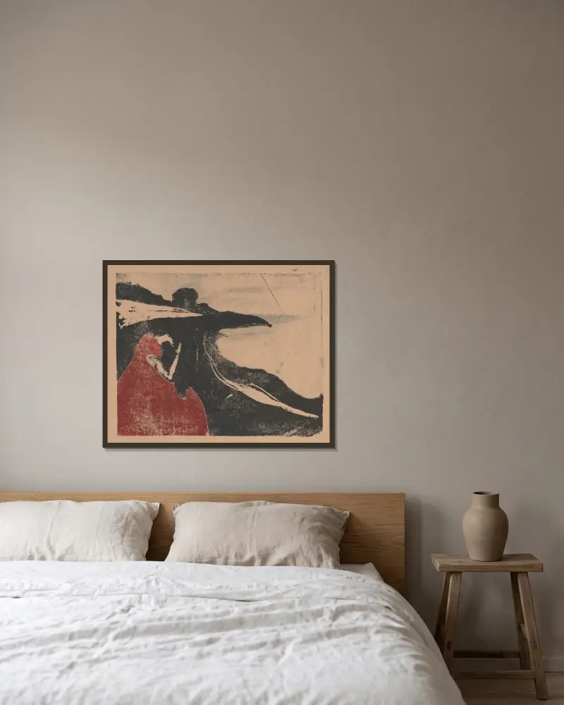 Melancholie II, Edvard Munch v rámu na stěně