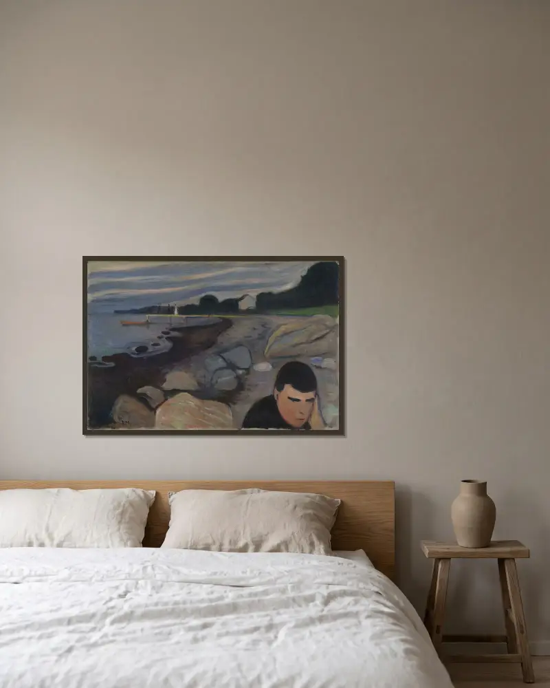 Melancholy, Edvard Munch v rámu na stěně