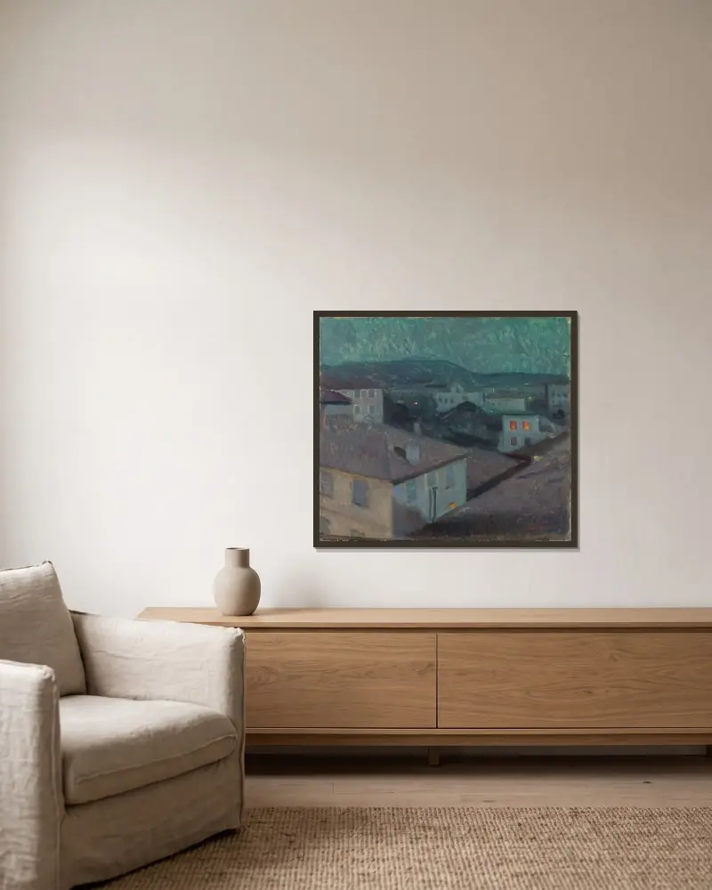 Noc v Nice, Edvard Munch v rámu na stěně