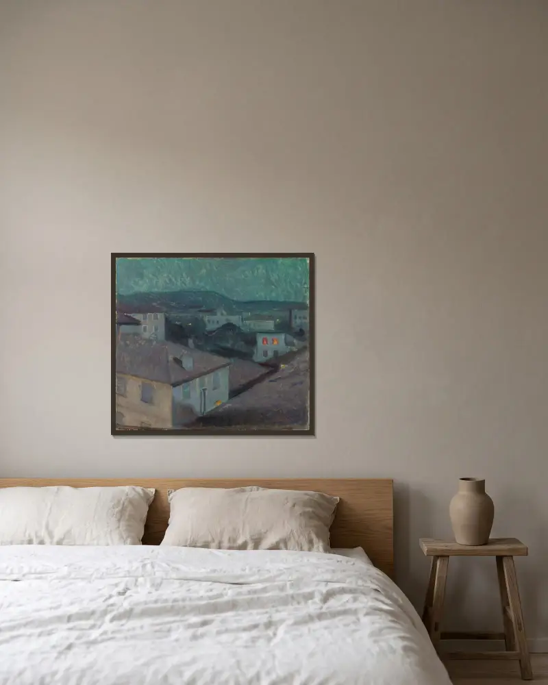 Noc v Nice, Edvard Munch v rámu na stěně