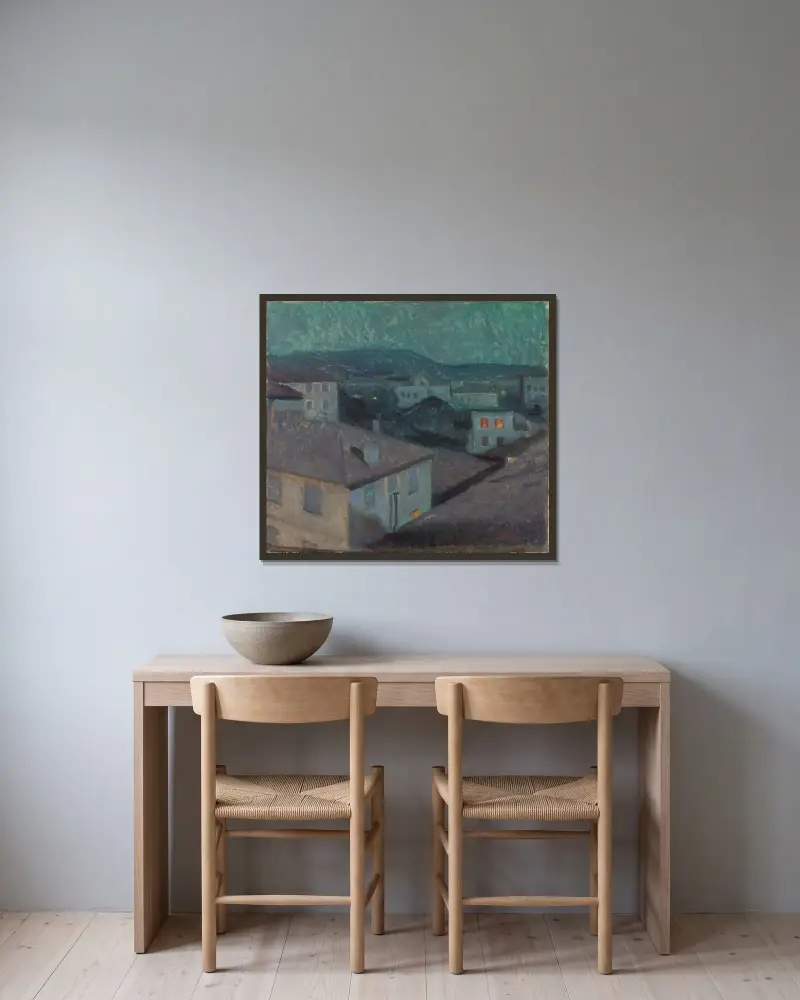 Noc v Nice, Edvard Munch v rámu na stěně