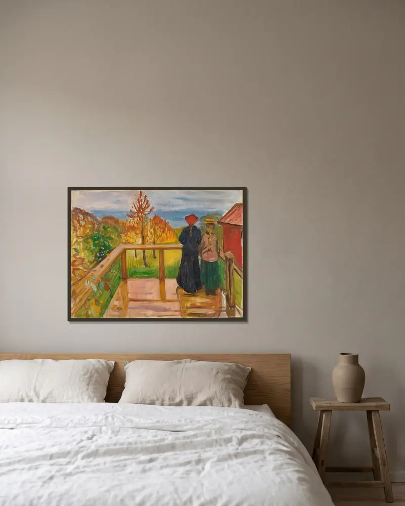 Na verandě, Edvard Munch v rámu na stěně