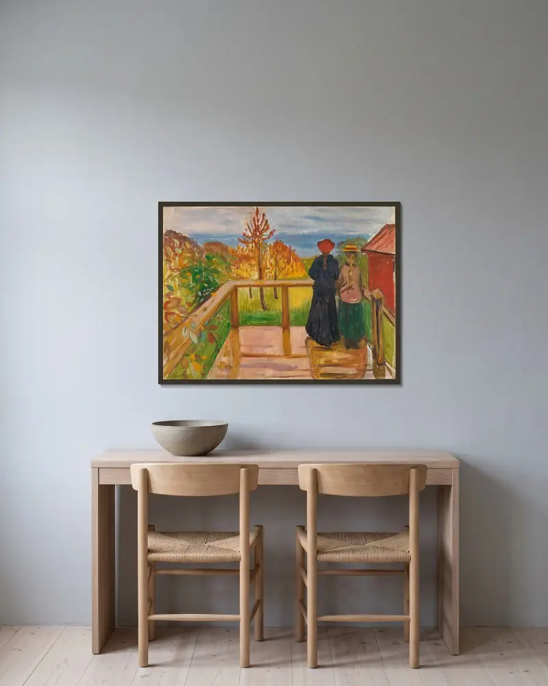 Na verandě, Edvard Munch v rámu na stěně