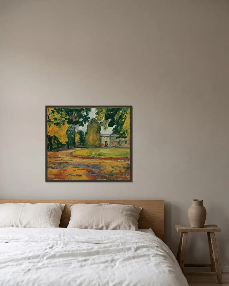 Park in Kösen von Edvard Munch gerahmt an einer Wand