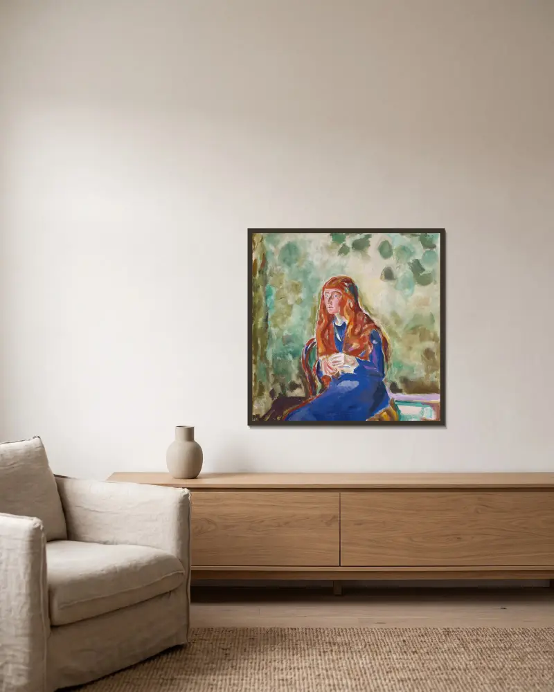 Portrait Of Käte Perls av Edvard Munch inramad på en vägg