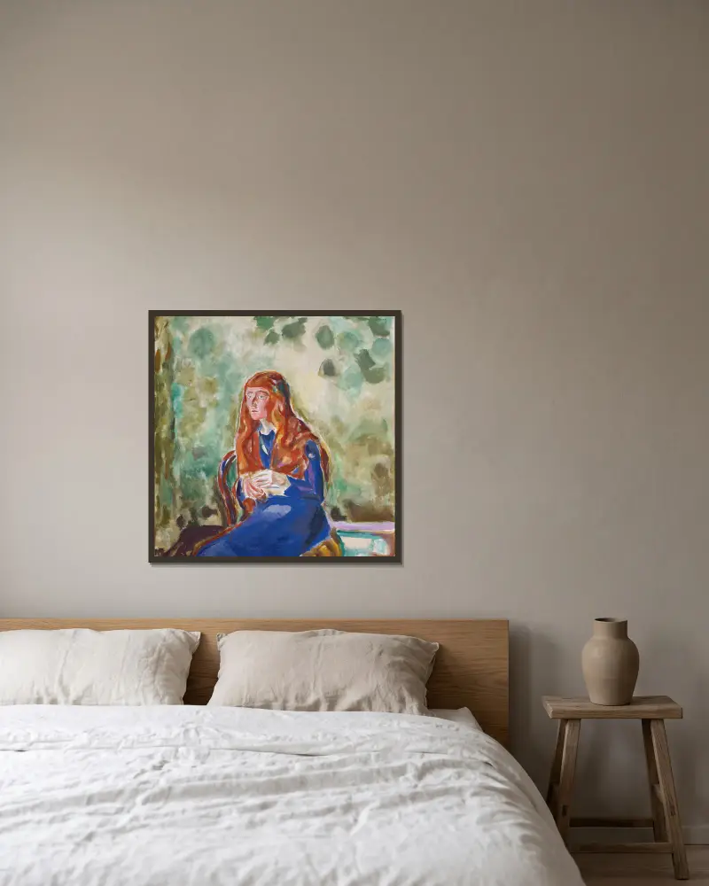 Portrait Of Käte Perls av Edvard Munch inramad på en vägg