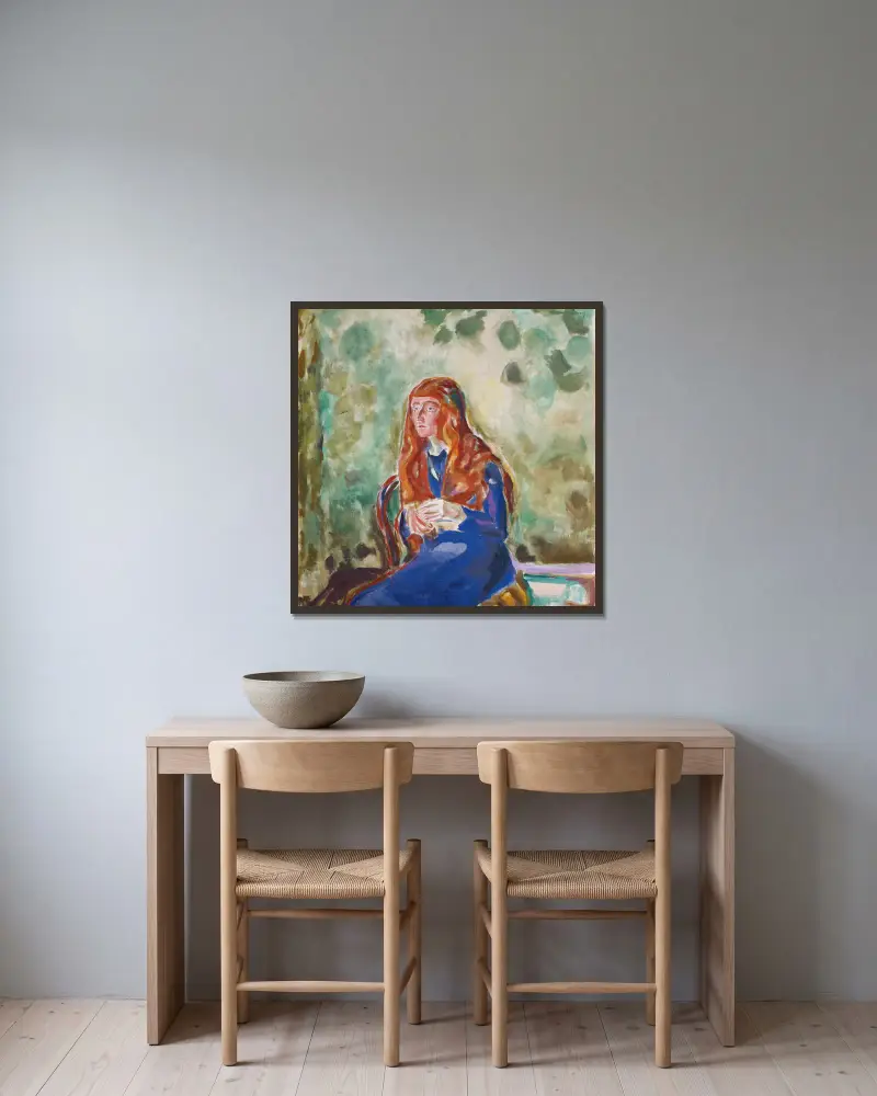 Portrait Of Käte Perls av Edvard Munch inramad på en vägg